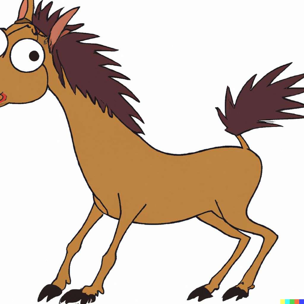 a horse, cartoon